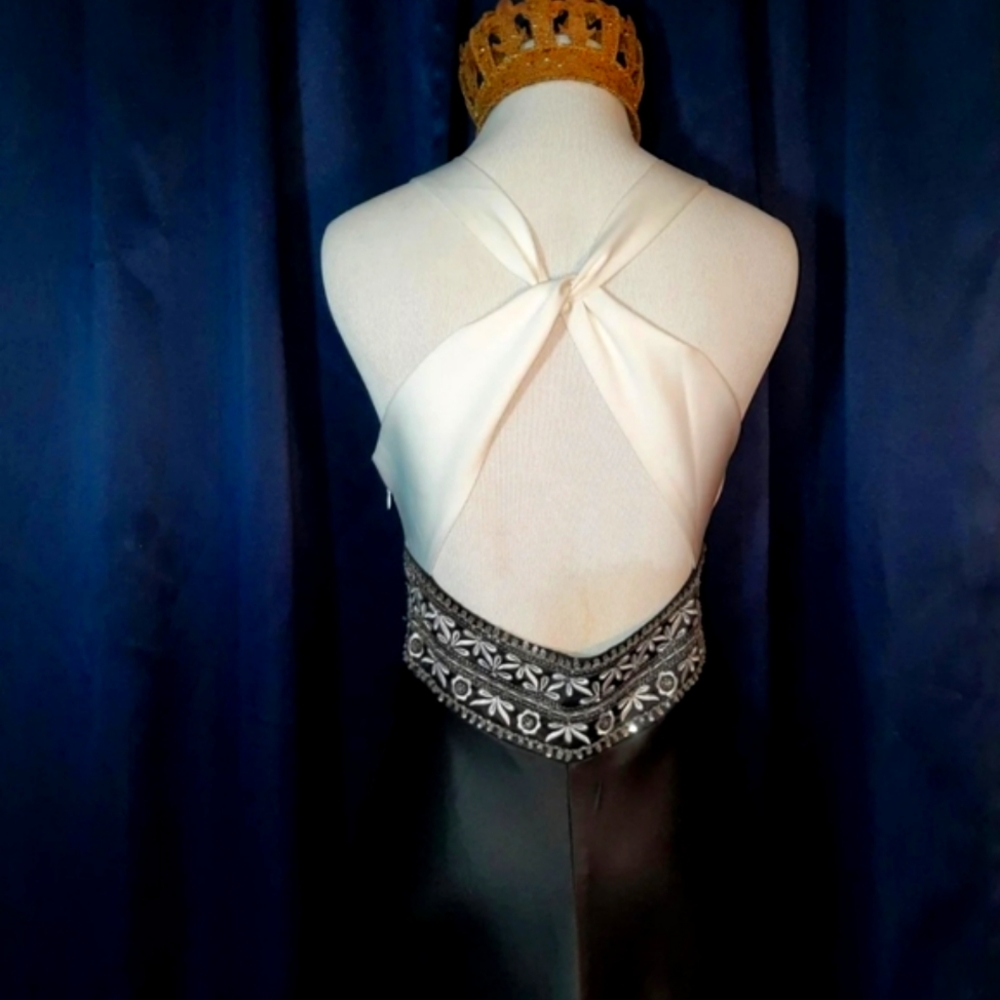 Dave and Johnny by Laura Ryner dress! Size 3/4 in Navy Blue and White - Picture 3 of 4